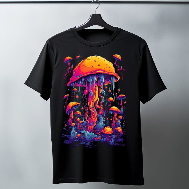 Lebhafte Symphonie: Quallen in Fantastischer Neon T-Shirt (Von Creator hochgeladen)