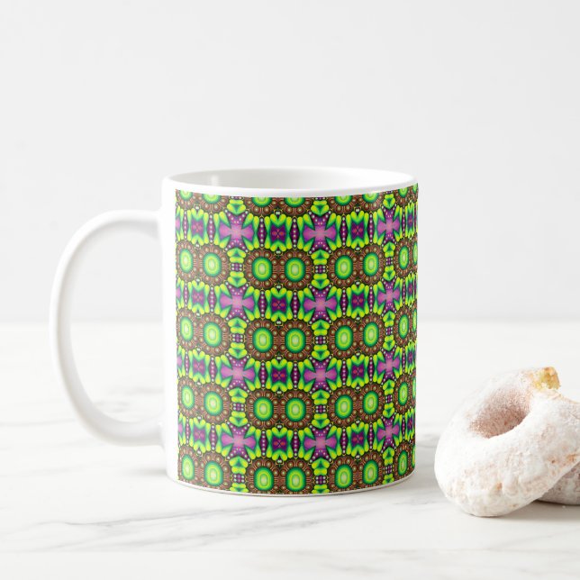 Lebhafte Tasse-Muster: Zazzle Store Hits! Kaffeetasse (Mit Donut)