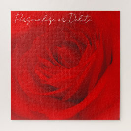 Lebhafte tiefe Rote Rose Romantischer Chic Feminin Puzzle