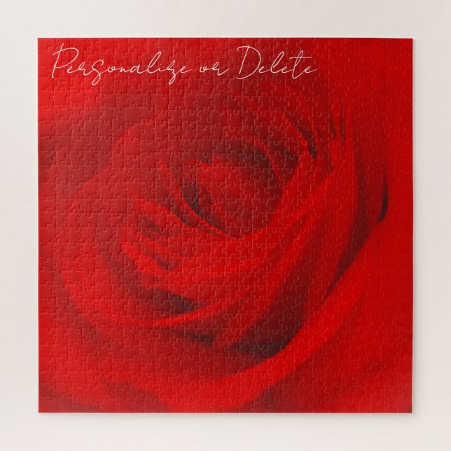 Lebhafte tiefe Rote Rose Romantischer Chic Feminin Puzzle (Vertikal)
