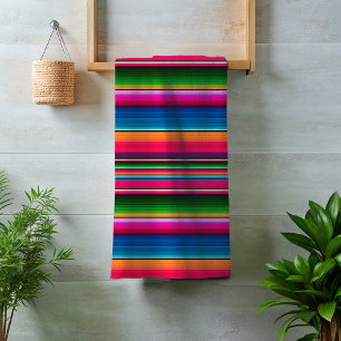 Lebhafte traditionelle mexikanische Serape Blanket Badhandtuch Set