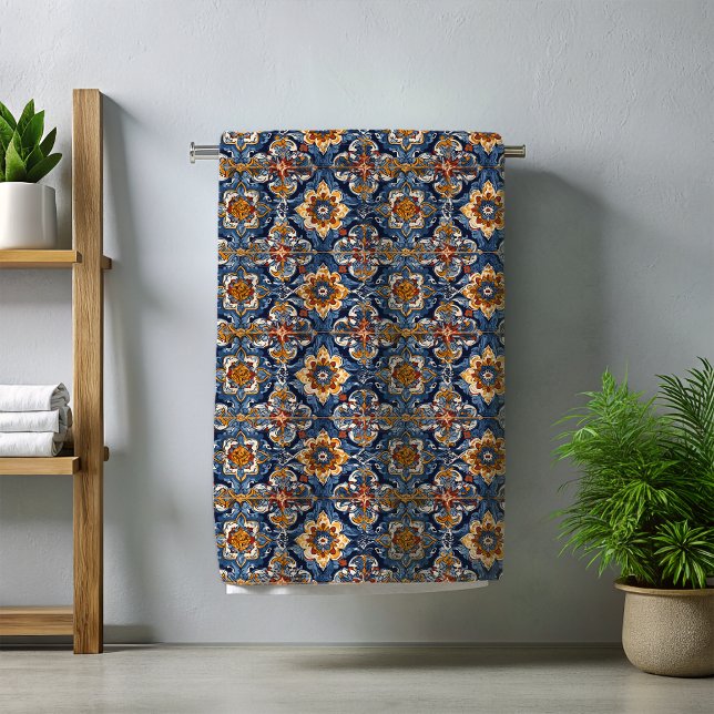 Lebhafte traditionelle mexikanische Talavera Tiles Strandtuch (Von Creator hochgeladen)