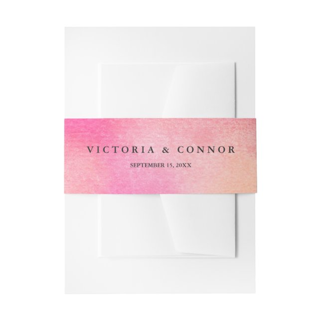 Lebhafte Träume Einladung Bauchband / rosa Pfirsic Einladungsbanderole (Vorderseite Beispiel)