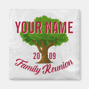Lebhafte Tree Personalisiert Family Wiedersehen Magnet