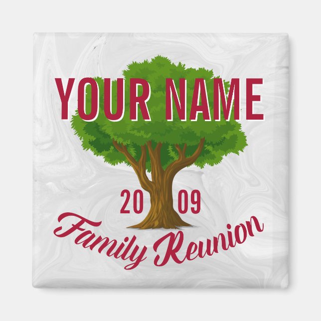 Lebhafte Tree Personalisiert Family Wiedersehen Magnet (Vorne)