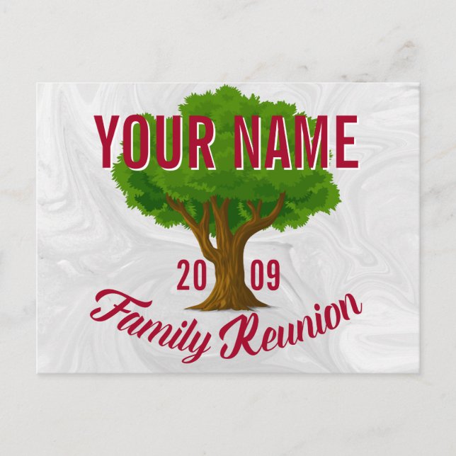 Lebhafte Tree Personalisiert Family Wiedersehen Postkarte (Vorderseite)