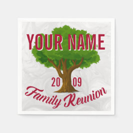 Lebhafte Tree Personalisiert Family Wiedersehen Serviette