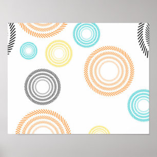 Lebhafte, trendige, coole, moderne, schlichte Krei Poster