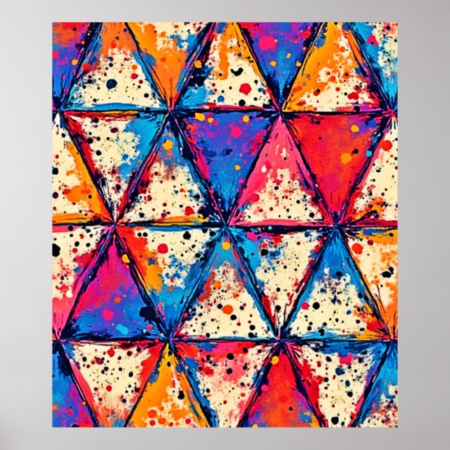 Lebhafte Triangle Spritzer Art Poster (Vorne)