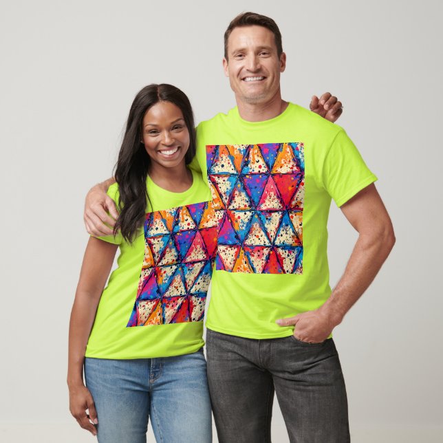 Lebhafte Triangle Spritzer Art T-Shirt (Unisex)
