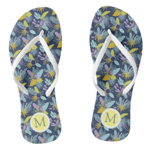 Lebhafte Tropen ⎥ Monogramm Flip Flops