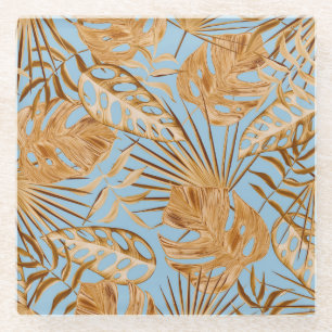 Lebhafte tropische Blume: farbenfroh, nahtlos. Glasuntersetzer