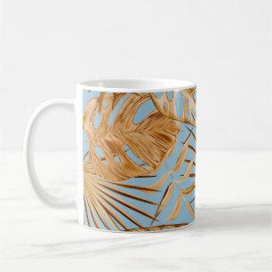 Lebhafte tropische Blume: farbenfroh, nahtlos. Kaffeetasse