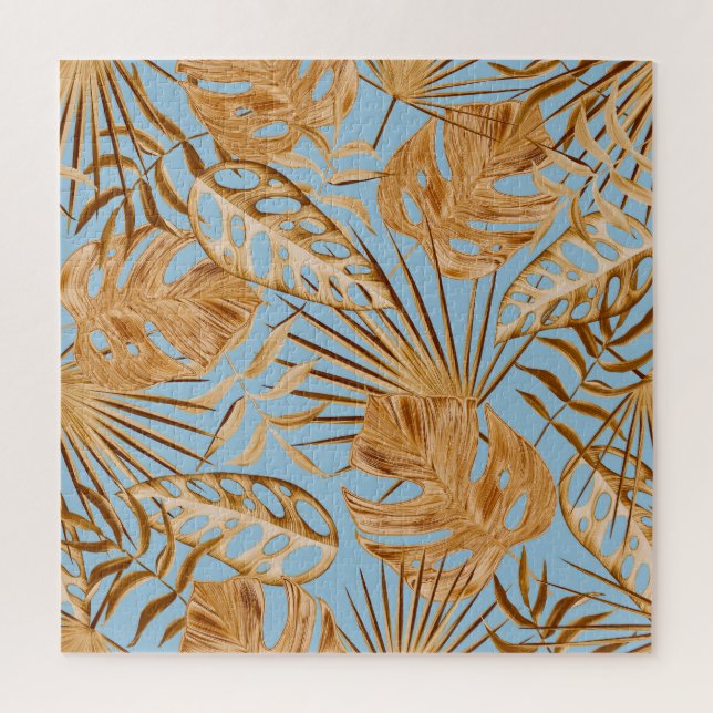 Lebhafte tropische Blume: farbenfroh, nahtlos. Puzzle (Vertikal)