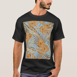 Lebhafte tropische Blume: farbenfroh, nahtlos. T-Shirt