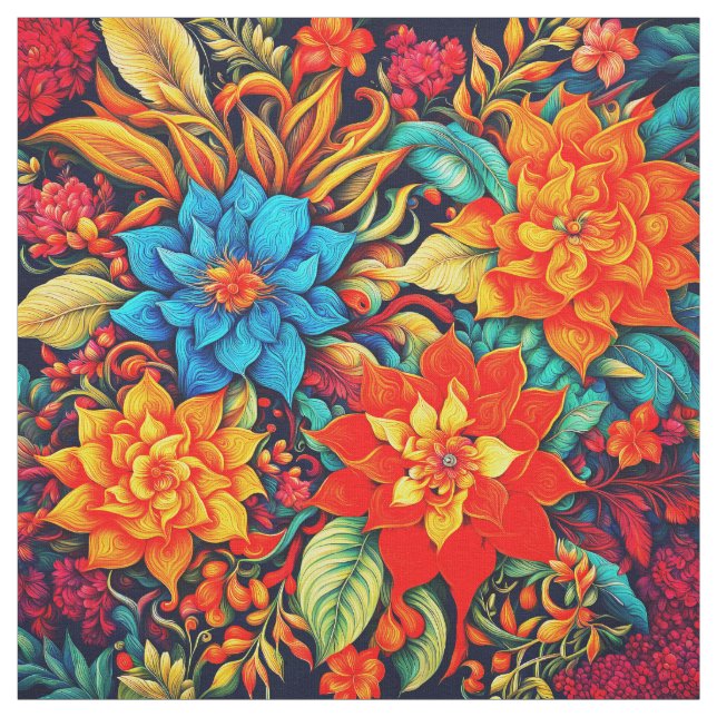 Lebhafte tropische Blume Stoff (Muster)