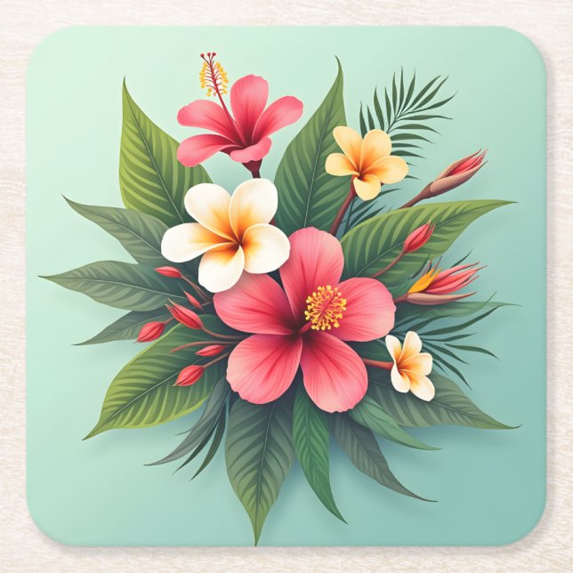 Lebhafte tropische Harmonie Rechteckiger Pappuntersetzer (Vorderseite)