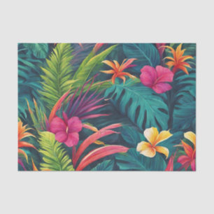 Lebhafte tropische Pflanze und Blume Seidenpapier