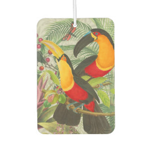 Lebhafte tropische Vögel Kunst Exotischer Dschunge Autolufterfrischer