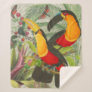 Lebhafte tropische Vögel Kunst Exotischer Dschunge Sherpadecke