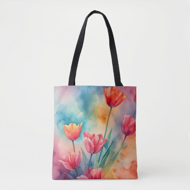 Lebhafte Tulpen Aquarell (Vorderseite)