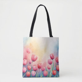 Lebhafte Tulpen Aquarellfarben-Tasche