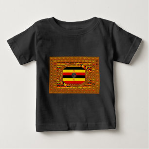 Lebhafte ugandische Flag-Inspirierte Kunst Baby T-shirt