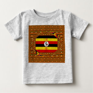 Lebhafte ugandische Flag-Inspirierte Kunst Baby T-shirt
