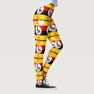 Lebhafte ugandische Flag-Inspirierte Kunst Leggings