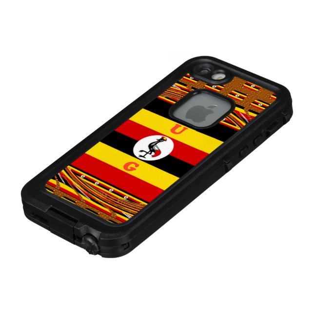 Lebhafte ugandische Flag-Inspirierte Kunst LifeProof iPhone Hülle (Oben)