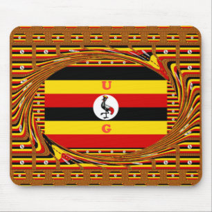 Lebhafte ugandische Flag-Inspirierte Kunst Mousepad