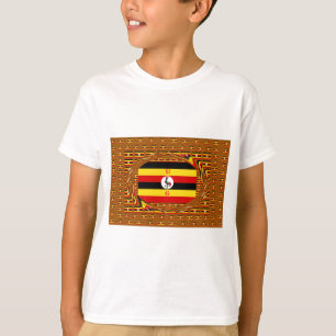 Lebhafte ugandische Flag-Inspirierte Kunst T-Shirt