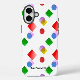 Lebhafte und farbenfrohe Kreise und Plätze iPhone 16 Plus Hülle