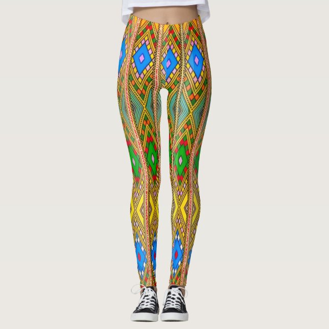 Lebhafte und komfortable farbenfrohe Leggings (Vorderseite)