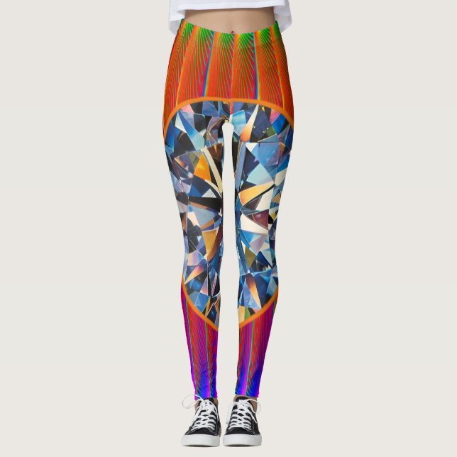 Lebhafte und komfortable farbenfrohe Leggings (Vorderseite)