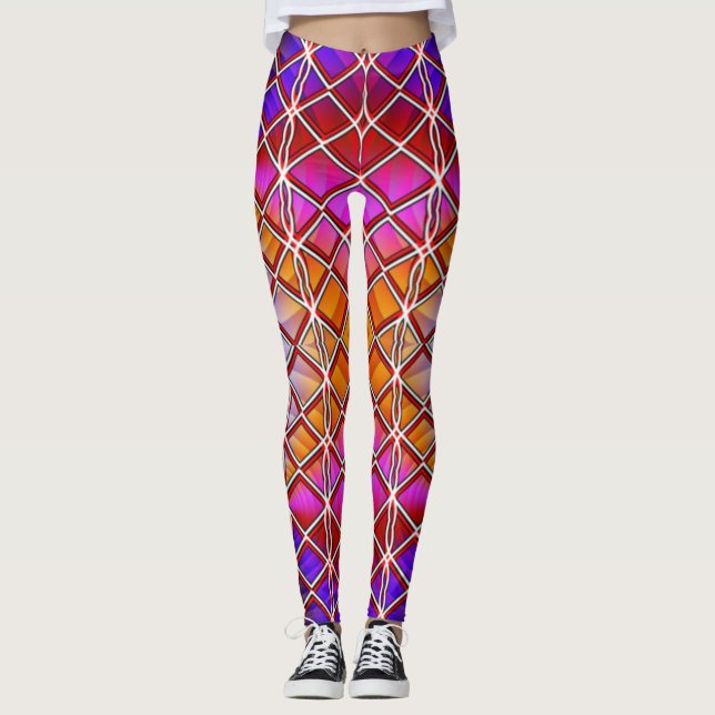 Lebhafte und komfortable farbenfrohe Leggings (Vorderseite)
