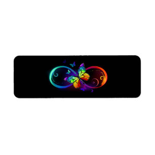 Lebhafte Unendlichkeit mit Regenbogenschmetterling