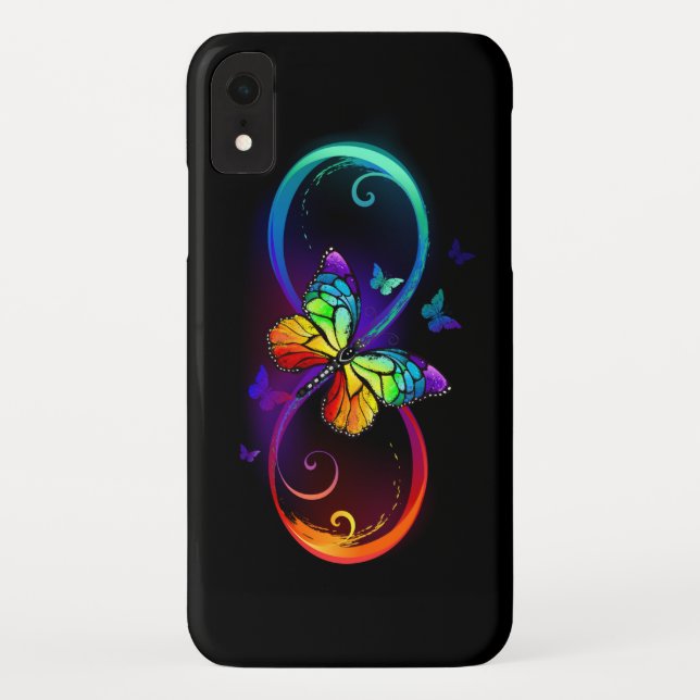 Lebhafte Unendlichkeit mit Regenbogenschmetterling Case-Mate iPhone Hülle (Rückseite)