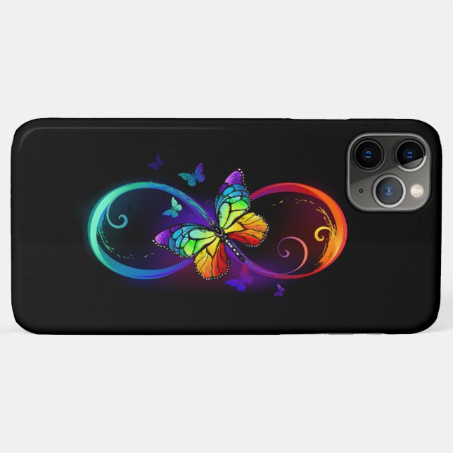 Lebhafte Unendlichkeit mit Regenbogenschmetterling Case-Mate iPhone Hülle (Rückseite (Horizontal))
