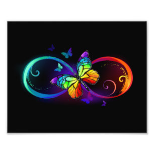 Lebhafte Unendlichkeit mit Regenbogenschmetterling Fotodruck