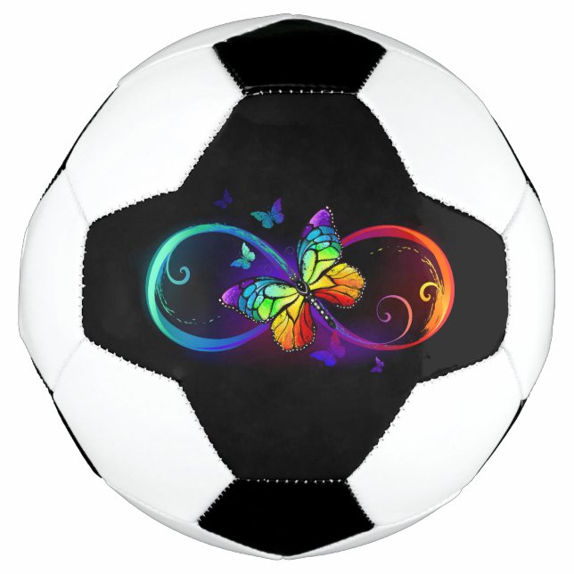 Lebhafte Unendlichkeit mit Regenbogenschmetterling Fußball (Vorderseite)