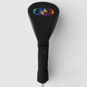 Lebhafte Unendlichkeit mit Regenbogenschmetterling Golf Headcover
