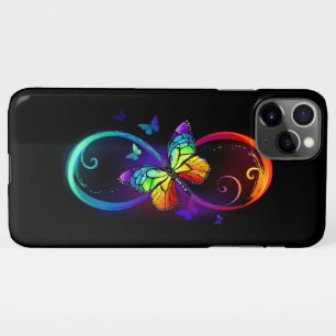 Lebhafte Unendlichkeit mit Regenbogenschmetterling iPhone 11Pro Max Hülle