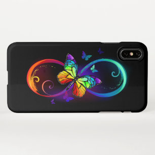 Lebhafte Unendlichkeit mit Regenbogenschmetterling iPhone Hülle