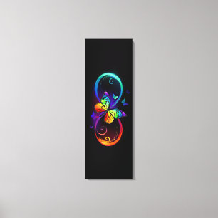Lebhafte Unendlichkeit mit Regenbogenschmetterling Leinwanddruck