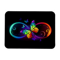 Lebhafte Unendlichkeit mit Regenbogenschmetterling