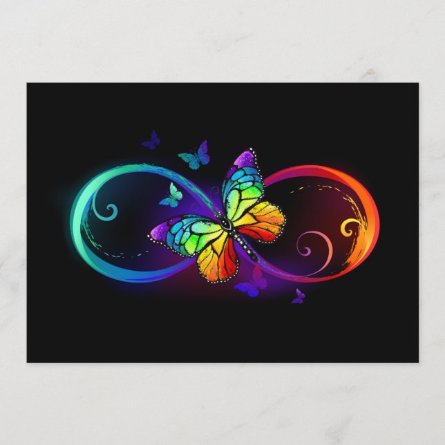 Lebhafte Unendlichkeit mit Regenbogenschmetterling Programm (Vorderseite)