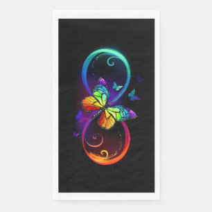 Lebhafte Unendlichkeit mit Regenbogenschmetterling Serviette