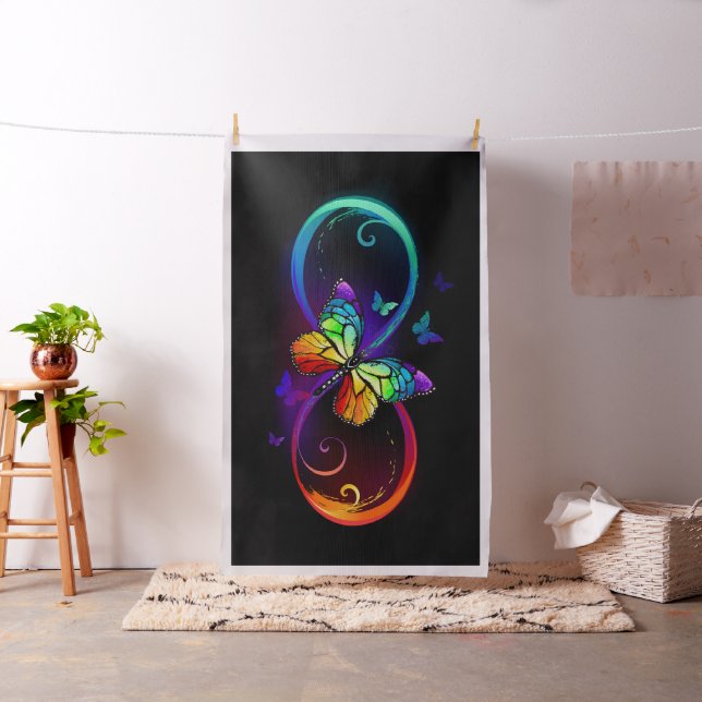 Lebhafte Unendlichkeit mit Regenbogenschmetterling Stoff (Beispiel)