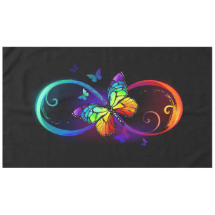 Lebhafte Unendlichkeit mit Regenbogenschmetterling Tischdecke